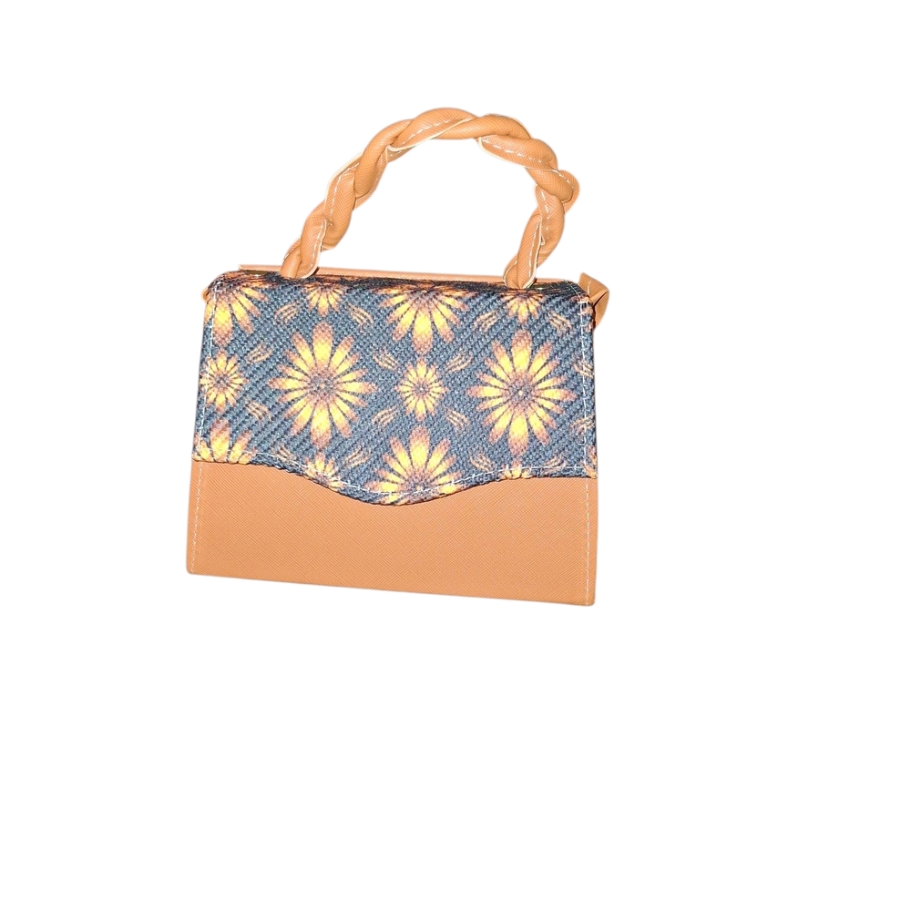 Stylish Tan and Blue Women's Handbag